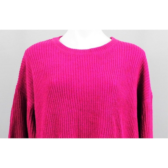 Melloday Women's Round Neck Long Sleeve Sweater, Size L, Purple, New - Picture 2 of 3